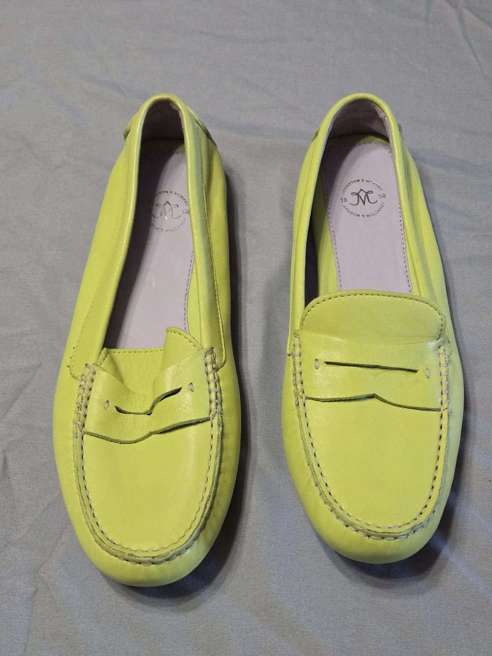 Johnston & Murphy Women’s Neon Yellow Penny Loafers